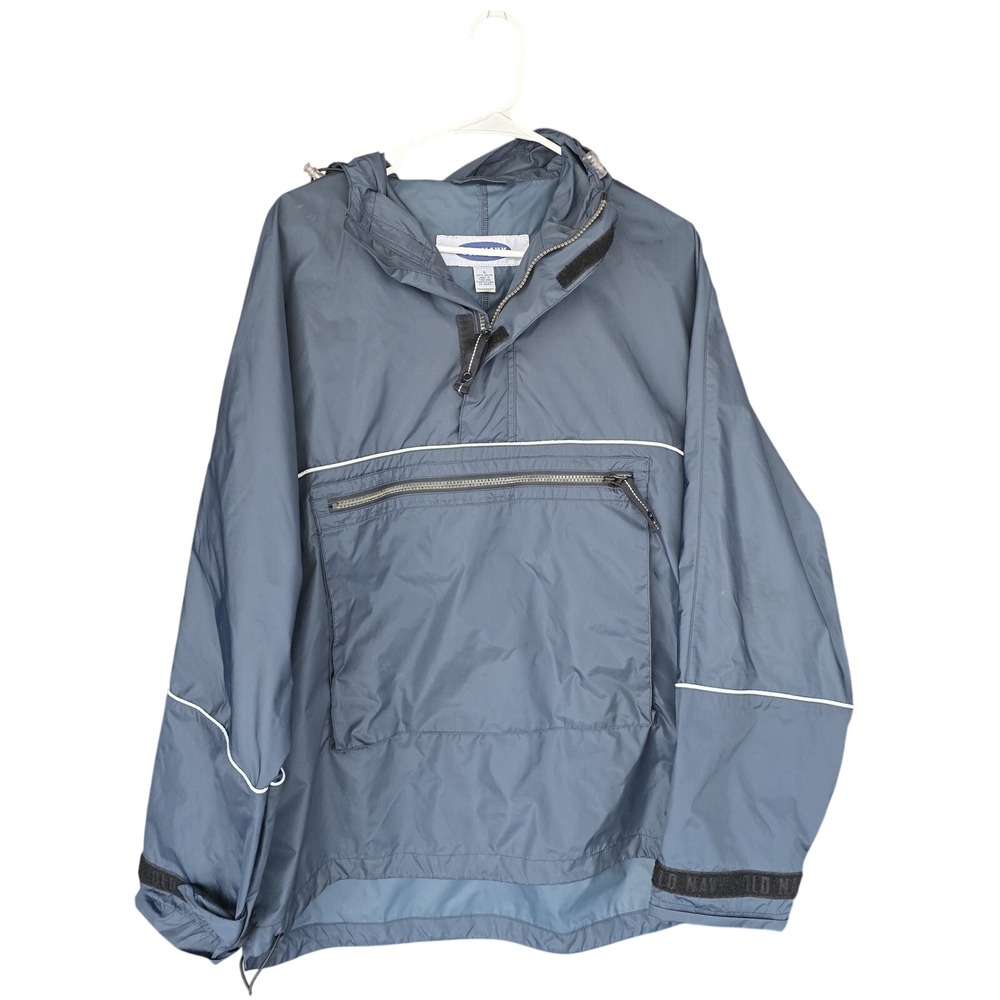 Old Navy Jacket Mens Small Blue Kangaroo Anorak Pullover Windbreaker oversized‎